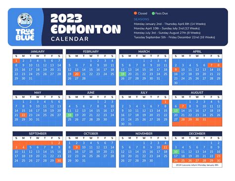 city of edmonton calendar 2023.
